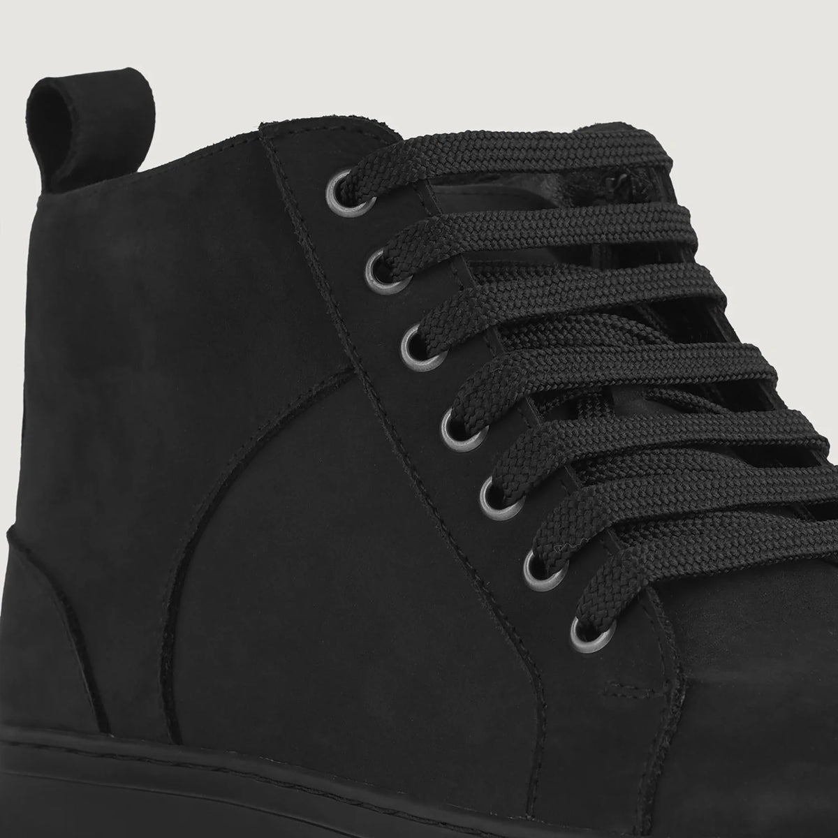 Orlaven Marty High Top 经典黑 Nubuck 真皮休闲板鞋运动鞋 男士 footwear image 9