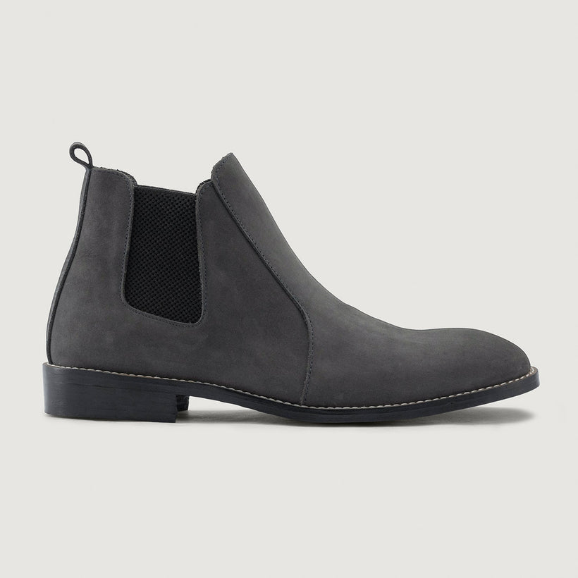 Clarkson Chelsea Grey Nubuck Leather Boots - StudGuard 男士