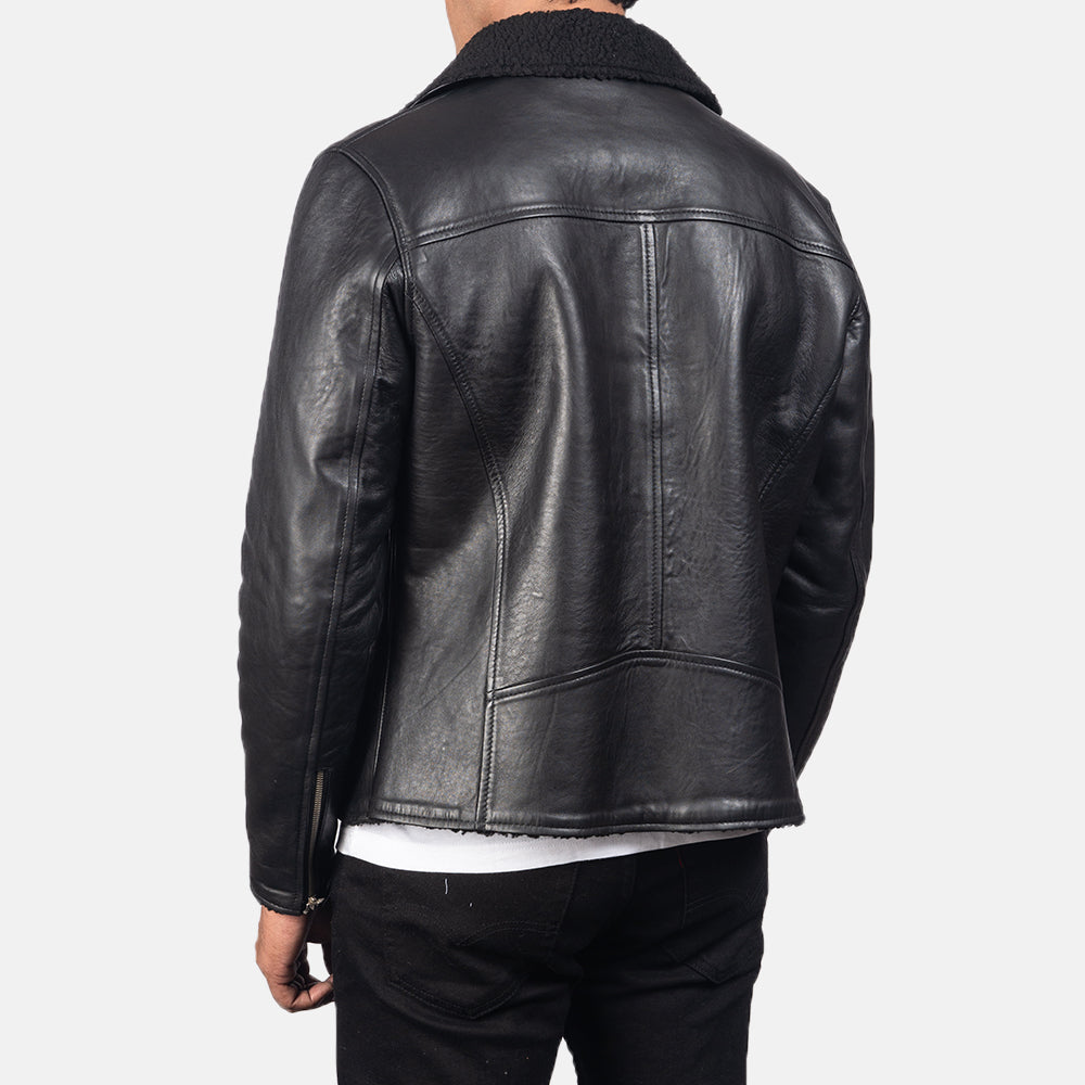 Authentic Sheepskin Leather with Semi-aniline Finish Grain Texture &amp; Heavy-Duty Seam Stitching Detail