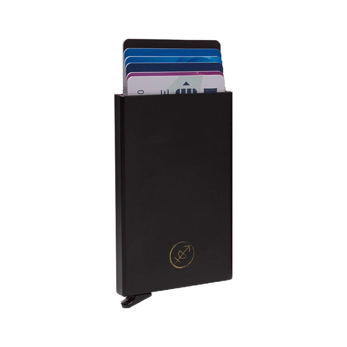 Aluminium Card Holder 女士 in Classic 100% Full-Grain Leather - Full Exterior Front Profile View | Buy Online