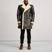 Charles 真皮大衣 棕色 Shearling 真皮大衣 男士 – alternate product view 3