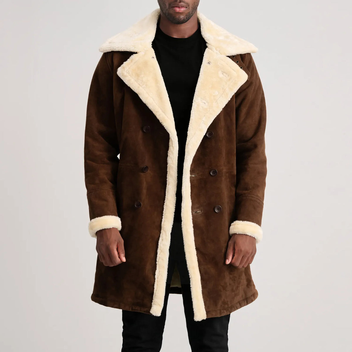 Charles 真皮大衣 棕色 Shearling 真皮大衣 男士 – alternate product view 1