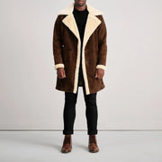 Charles 真皮大衣 棕色 Shearling 真皮大衣 男士 – alternate product view 3