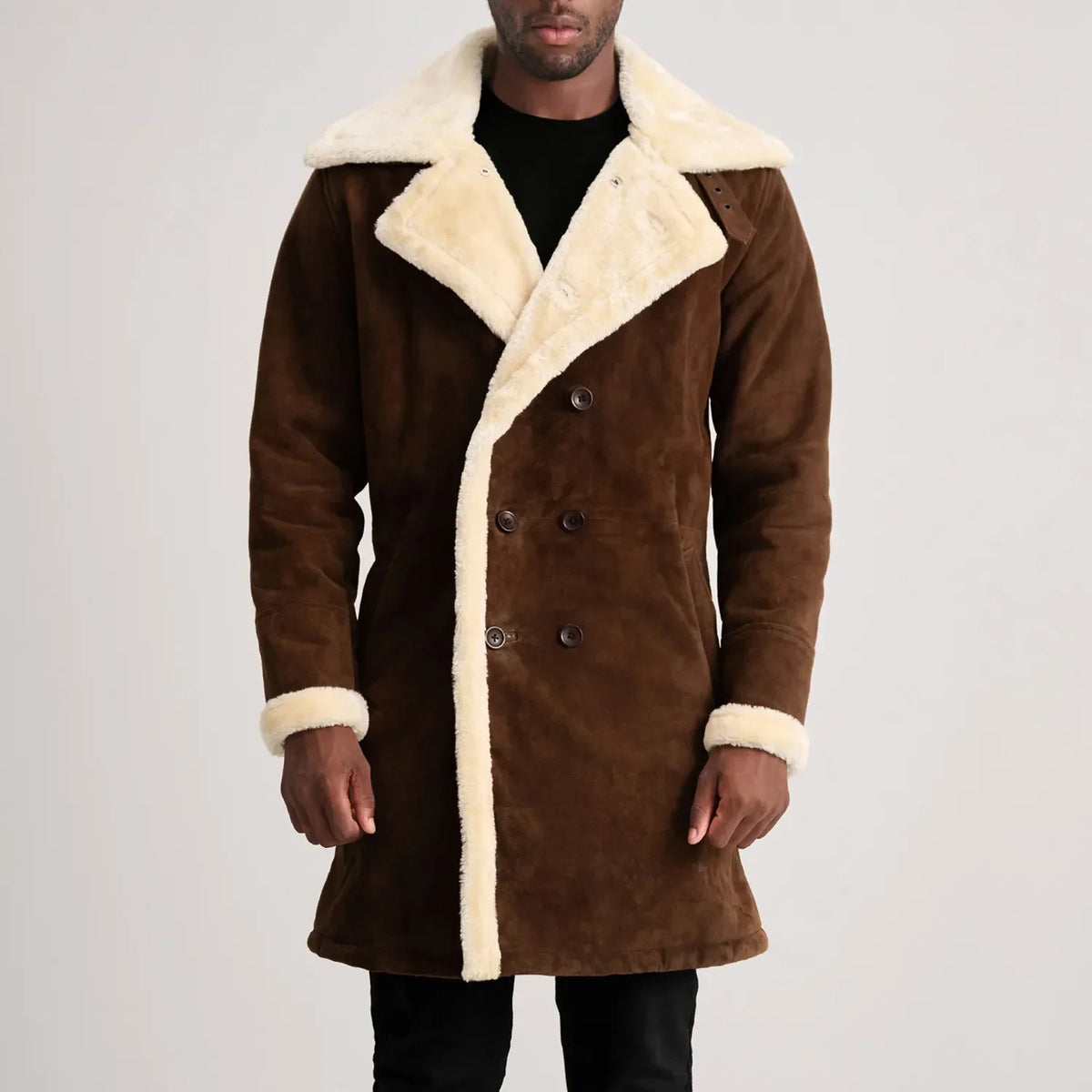 Charles 真皮大衣 棕色 Shearling 真皮大衣 男士 – alternate product view 4