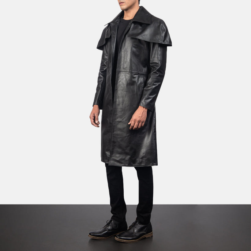 Classic 黑色 Leather Duster 男士
