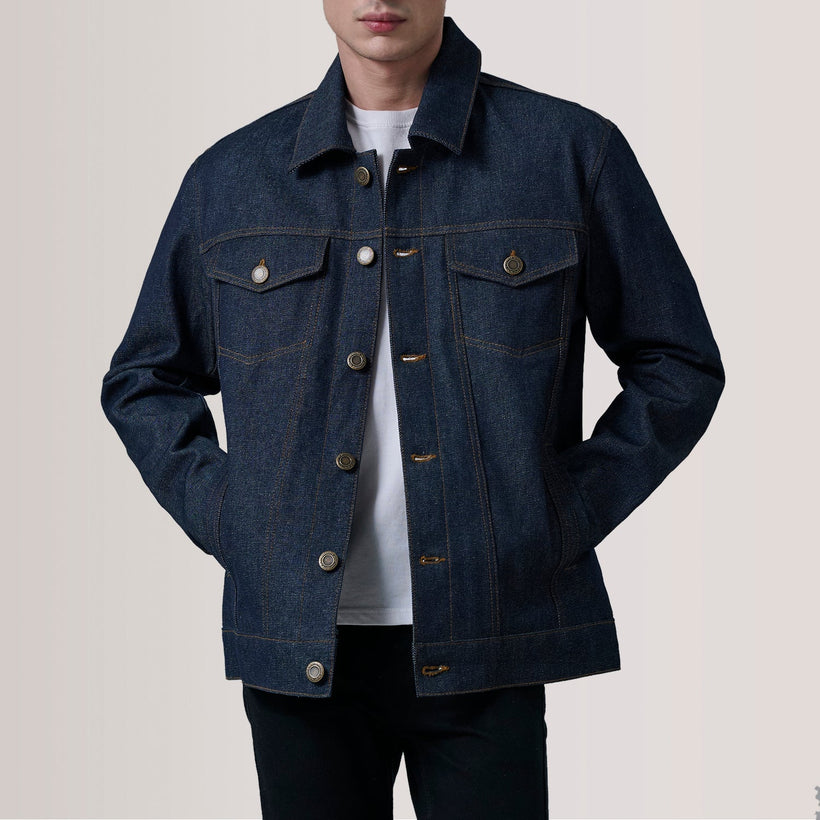 Conard Indigo 深海蓝 Denim Trucker 真皮夹克 男士