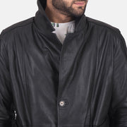 Authentic Cowhide Leather Grain Texture &amp; Heavy-Duty Seam Stitching Detail