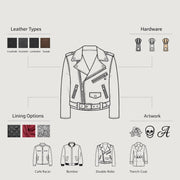 Classic Full-Grain Leather Bomber Jacket - Back View Showing Tailored Shoulder Fit &amp; Clean Hemline