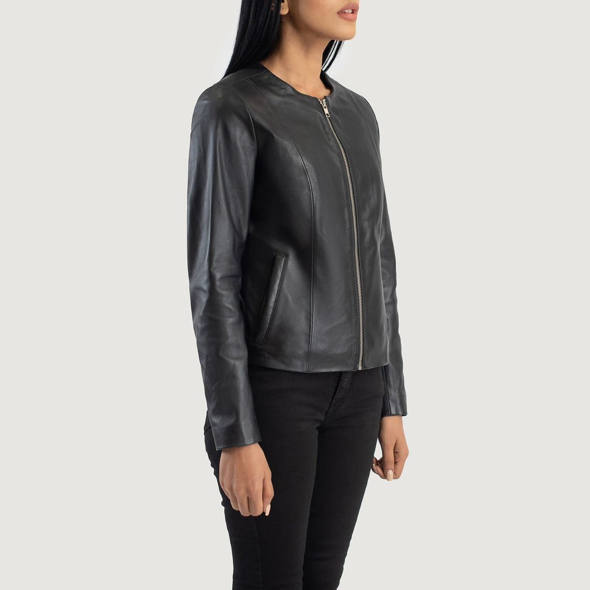 Elixir Collarless 真皮夹克 女士 – alternate product view 2