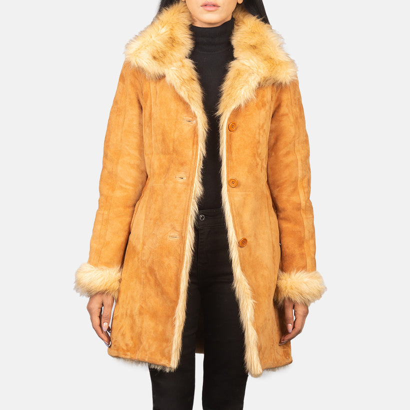Erica Shearling 真皮大衣 女士