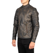 Faisor Mocha 真皮机车夹克 男士 – alternate product view 2