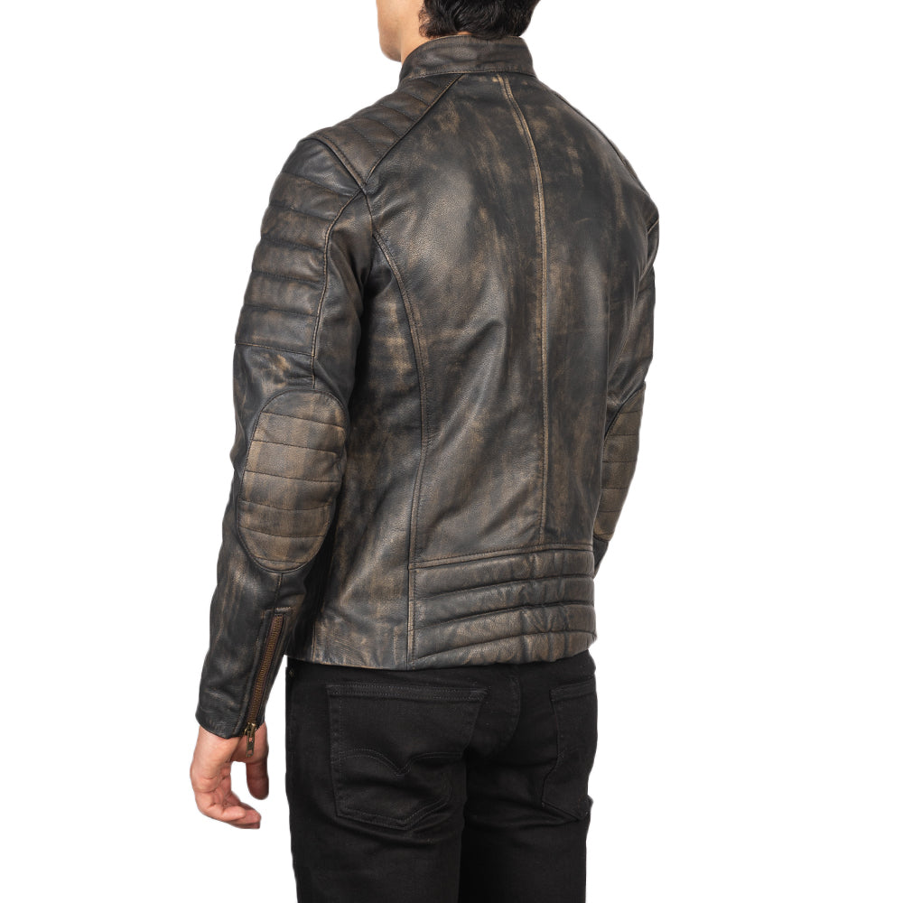 Faisor Mocha 真皮机车夹克 男士 – alternate product view 5