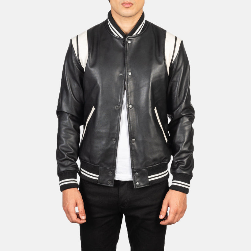 [FS] Dantee 黑色 Leather Varsity 真皮夹克 男士