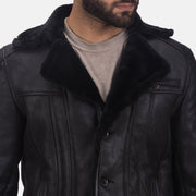 
Authentic Shearling Leather (Double Face) Grain Texture & Heavy-Duty Seam Stitching Detail