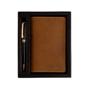 
Giftset Leather Writing Case and Pen (Passport holder) in Classic Full-Grain Leather - 正面版型与定制立体剪裁轮廓 | 官方商城选购