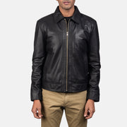 Men's Inferno 棕色 真皮夹克 男士 - Lateral Side Profile View Showing Sleeve Cut &amp; Athletic Taper Fit