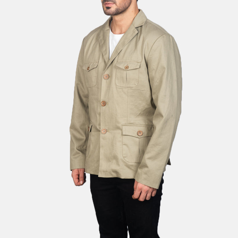 Kajetan Beige Safari 真皮夹克 男士