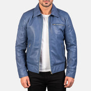 Men's Lavendard Brown Leather Biker Jacket in Brown Cowhide Leather - Front Profile View &amp; Tailored Silhouette | Buy Online