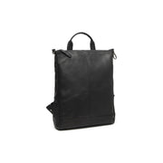 Manchester Full-Grain Leather Backpack 女士 - Structured Side Profile Showing Gusset Depth &amp; Expansion Capacity