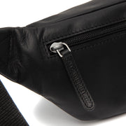 Solid Antique Brass Hardware &amp; Heavy-Duty Dual Zipper Detail on Brana Full-Grain Leather Belt Bag 女士