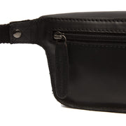 Solid Antique Brass Hardware &amp; Heavy-Duty Dual Zipper Detail on Toronto Full-Grain Leather Belt Bag 女士