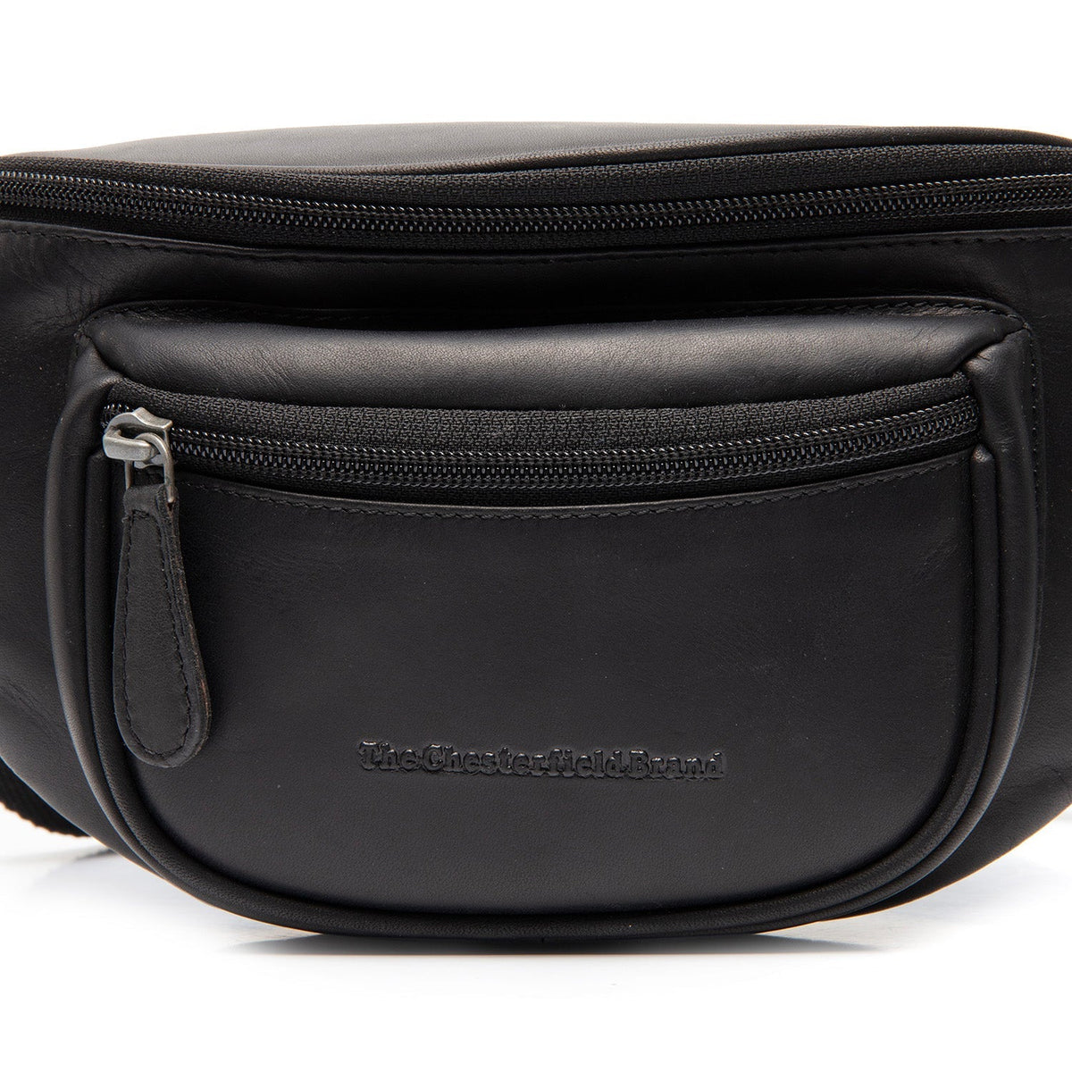 Vernio Full-Grain Leather Belt Bag 女士 - Structured Side Profile Showing Gusset Depth &amp; Expansion Capacity