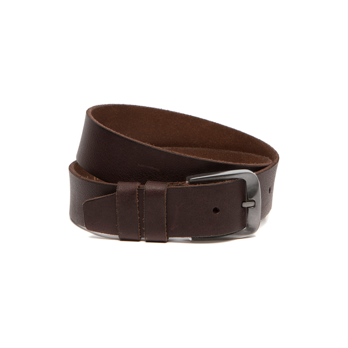 Solid Antique Brass Hardware &amp; Heavy-Duty Dual Zipper Detail on Copper Full-Grain Leather Belt 男士