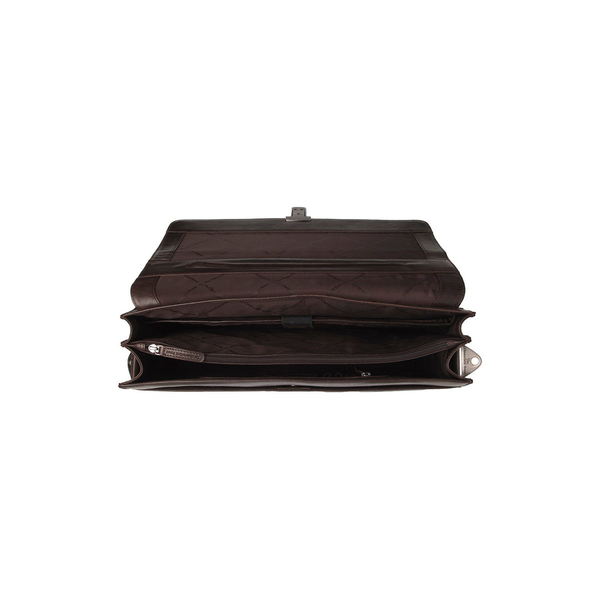 Brown Leather Briefcase Salvatore, detail view 4