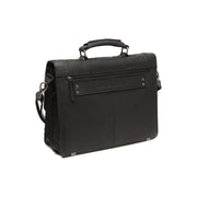 Solid Antique Brass Hardware &amp; Heavy-Duty Dual Zipper Detail on Stuttgart Full-Grain Leather Briefcase 女士