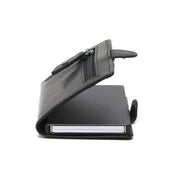 Solid Antique Brass Hardware &amp; Heavy-Duty Dual Zipper Detail on Baldwin Full-Grain Leather Card Holder 女士