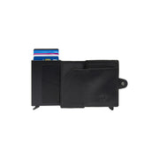 Baldwin Full-Grain Leather Card Holder 女士 - Structured Side Profile Showing Gusset Depth &amp; Expansion Capacity