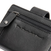 Solid Antique Brass Hardware &amp; Heavy-Duty Dual Zipper Detail on Barrea Full-Grain Leather Card Holder 女士
