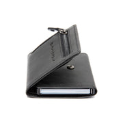 Solid Antique Brass Hardware &amp; Heavy-Duty Dual Zipper Detail on Gabriela Full-Grain Leather Card Holder 女士