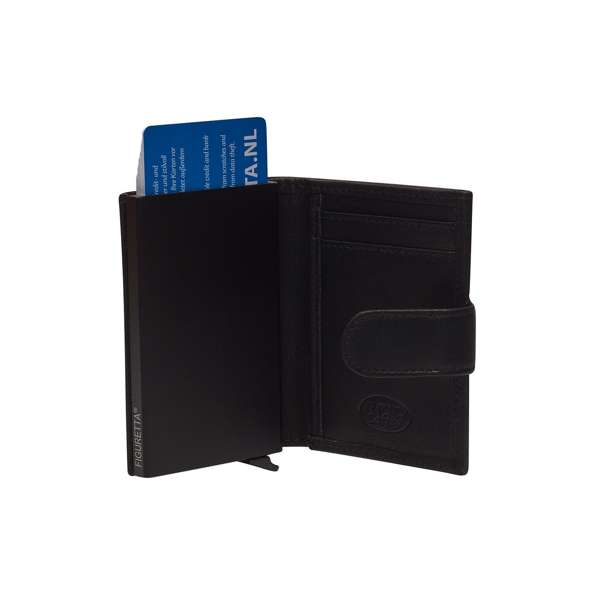 Solid Antique Brass Hardware &amp; Heavy-Duty Dual Zipper Detail on Hannover Full-Grain Leather Card Holder 女士