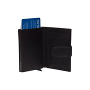 Solid Antique Brass Hardware &amp; Heavy-Duty Dual Zipper Detail on Hannover Full-Grain Leather Card Holder 女士
