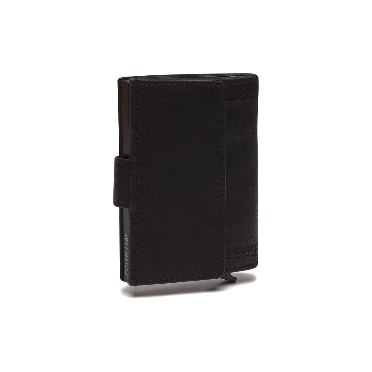 Hannover Full-Grain Leather Card Holder 女士 - Structured Side Profile Showing Gusset Depth &amp; Expansion Capacity