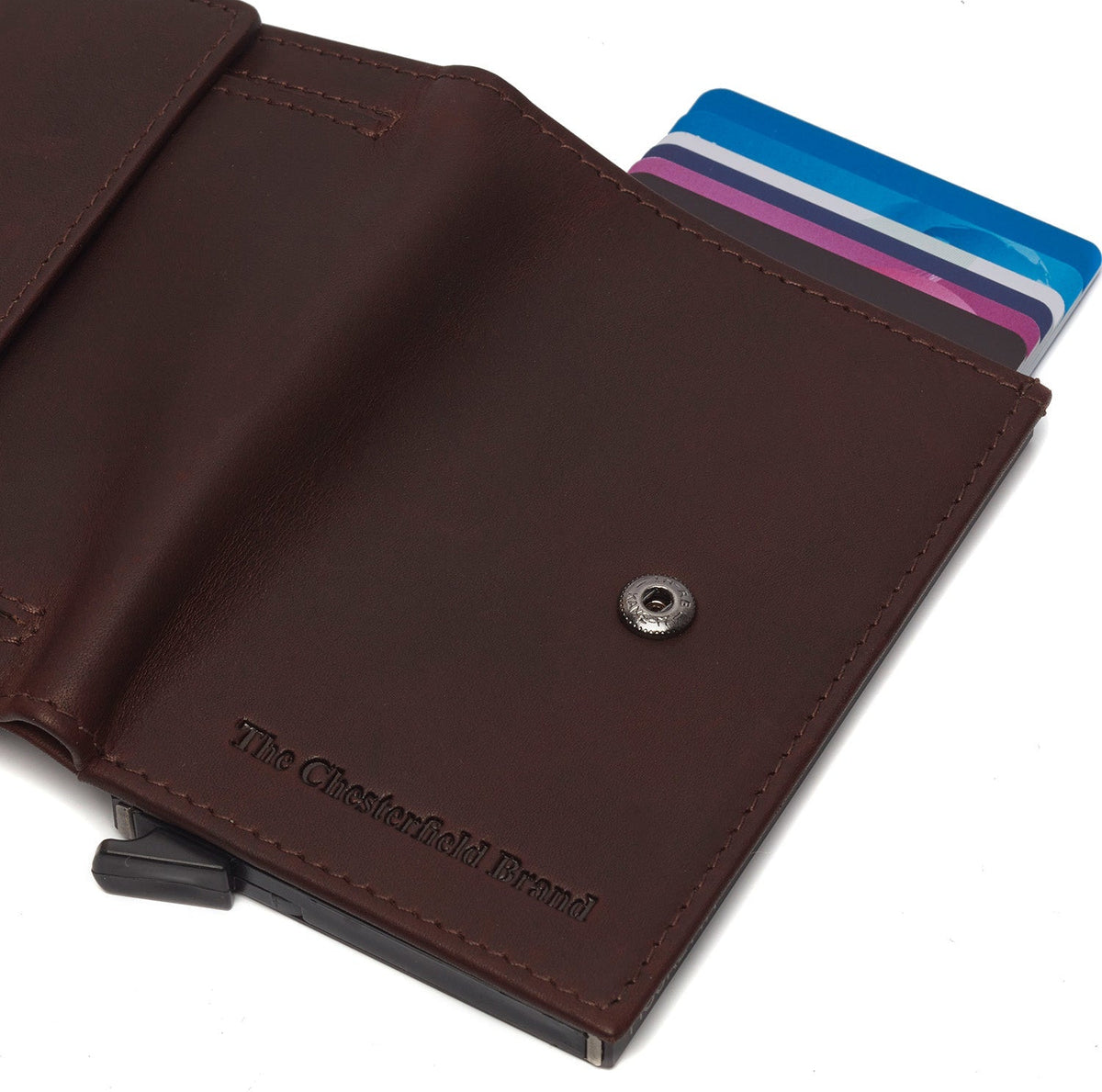 Brown Leather Card Holder Leipzig, detail view 5