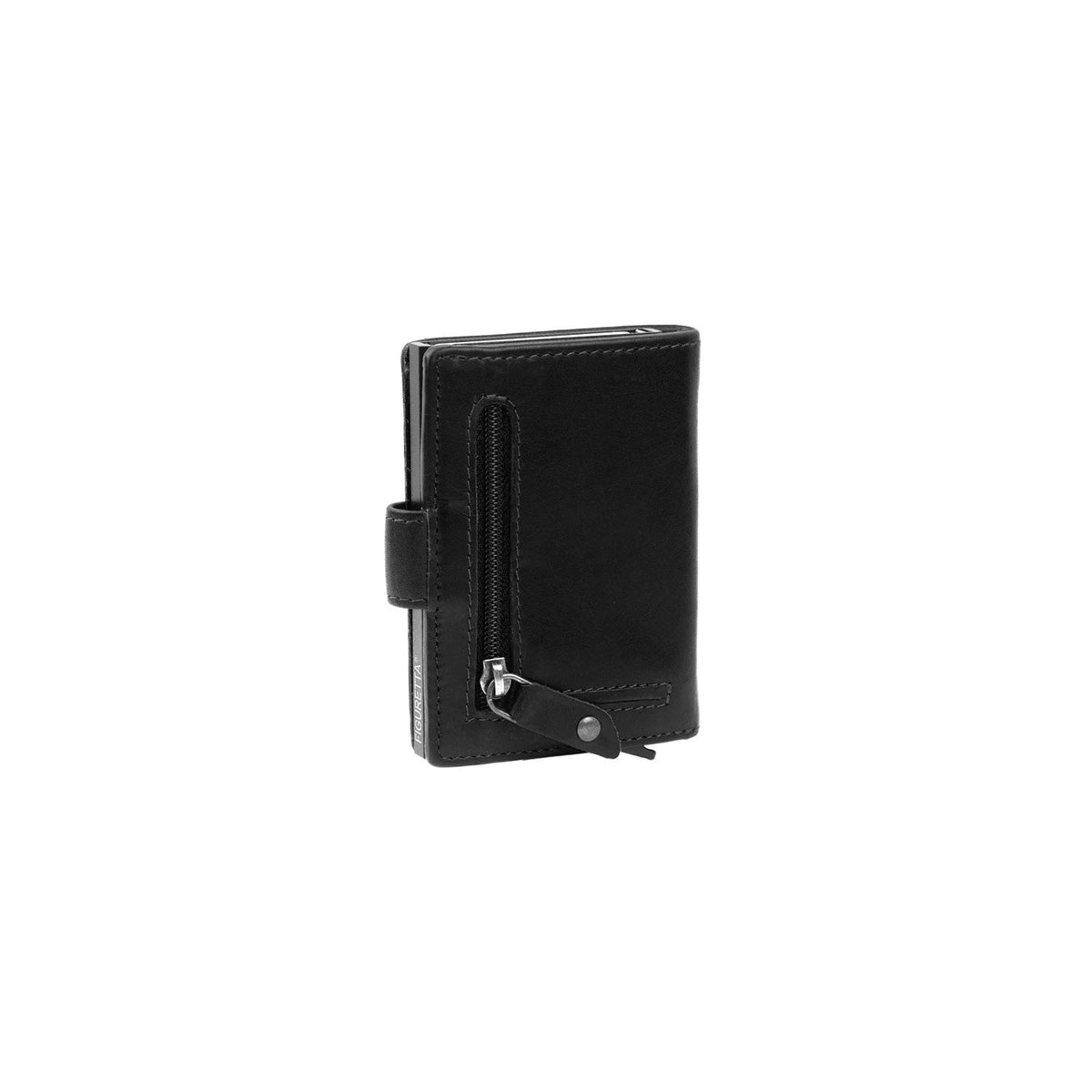 Loughton Full-Grain Leather Card Holder 女士 - Structured Side Profile Showing Gusset Depth &amp; Expansion Capacity