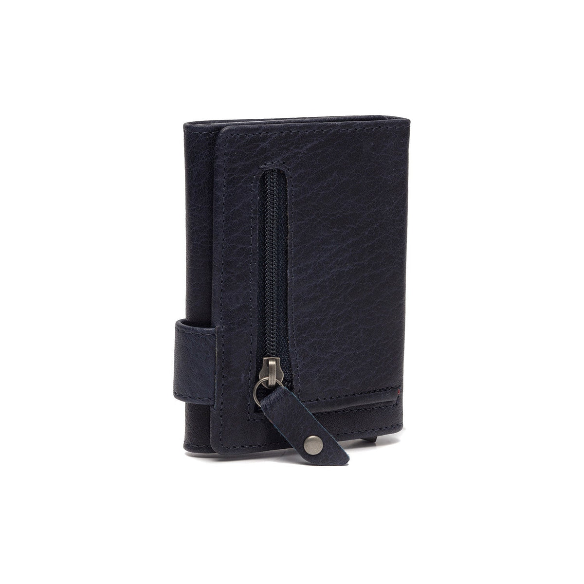 
Navy Leather Card Holder Portland, detail view 1