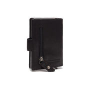 Solid Antique Brass Hardware &amp; Heavy-Duty Dual Zipper Detail on Prague Full-Grain Leather Card Holder 女士