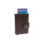 Varrano Full-Grain Leather Card Holder 女士 in Classic 100% Full-Grain Leather - Full Exterior Front Profile View | Buy Online