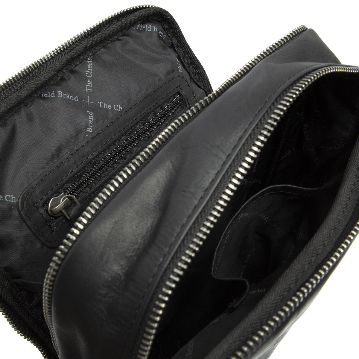 Alva Full-Grain Leather Crossbody Bag 男士 - Structured Side Profile Showing Gusset Depth &amp; Expansion Capacity