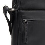 Anzora Full-Grain Leather Crossbody Bag 男士 - Structured Side Profile Showing Gusset Depth &amp; Expansion Capacity