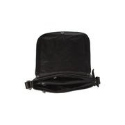 Everglades Full-Grain Leather Crossbody Bag 女士 - Structured Side Profile Showing Gusset Depth &amp; Expansion Capacity