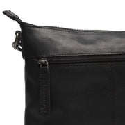 Solid Antique Brass Hardware &amp; Heavy-Duty Dual Zipper Detail on Faro Full-Grain Leather Crossbody Bag 女士