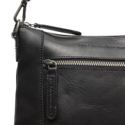 Faro Full-Grain Leather Crossbody Bag 女士 - Structured Side Profile Showing Gusset Depth &amp; Expansion Capacity