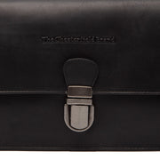 Lucca Full-Grain Leather Crossbody Bag 女士 - Structured Side Profile Showing Gusset Depth &amp; Expansion Capacity