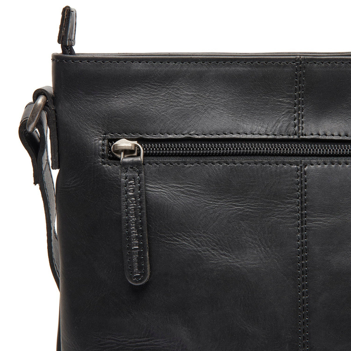Lunton Full-Grain Leather Crossbody Bag 女士 - Structured Side Profile Showing Gusset Depth &amp; Expansion Capacity