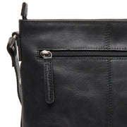 Lunton Full-Grain Leather Crossbody Bag 女士 - Structured Side Profile Showing Gusset Depth &amp; Expansion Capacity