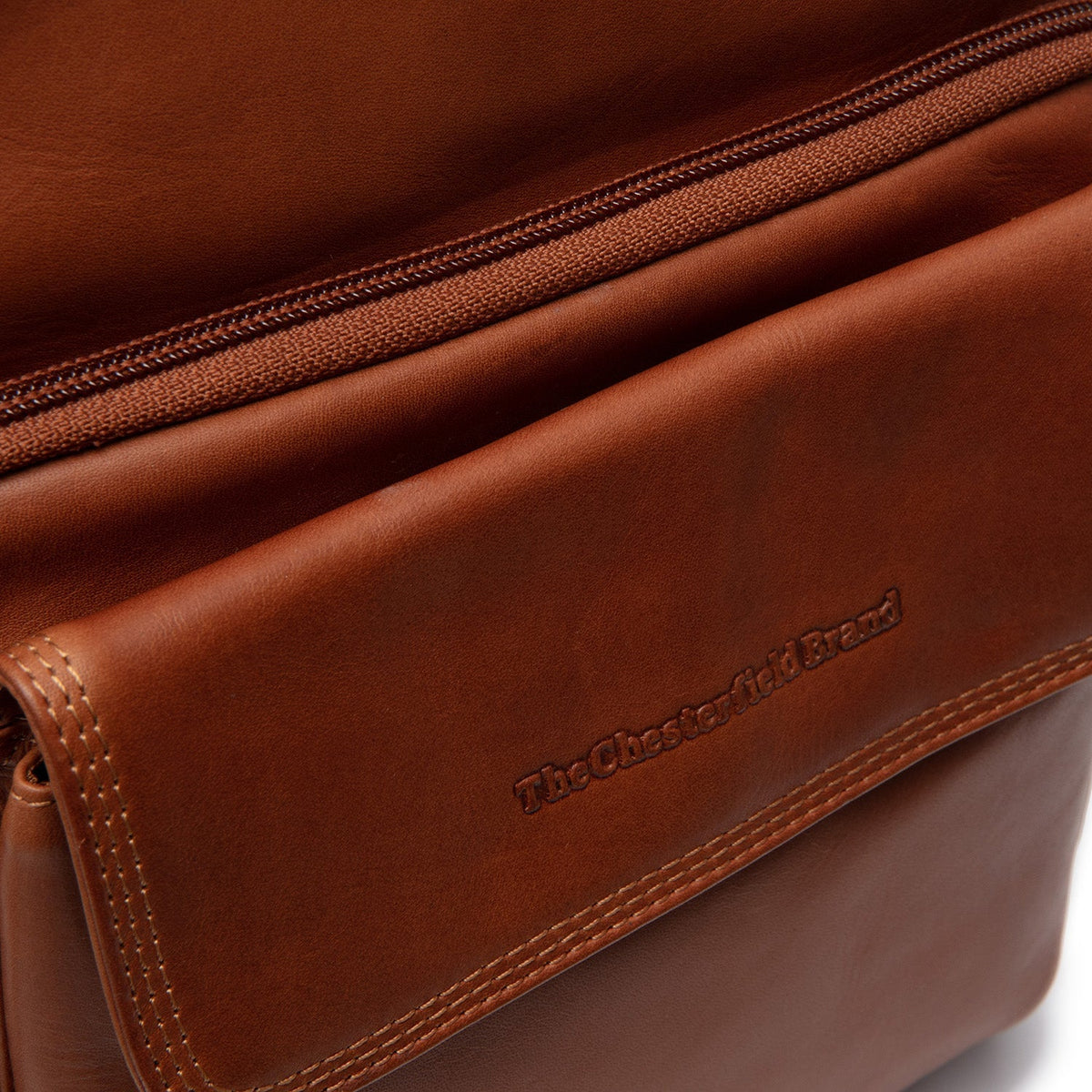 
Cognac Leather Crossbody Bag Montira, detail view 3